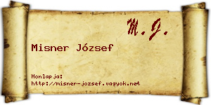 Misner József névjegykártya
